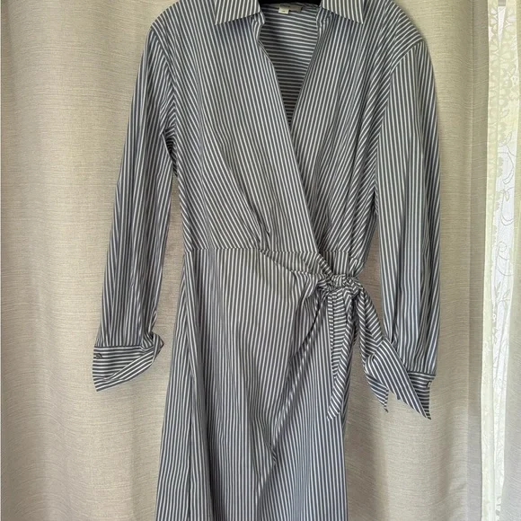 knee length dresses for ladies Vince - Black Linen Blend Long Sleeve Shirtdress Sz L main image 0